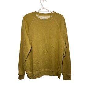 Flint and Tinder Mens Raglan Crewneck Sweatshirt Mustard Yellow Speckled Medium